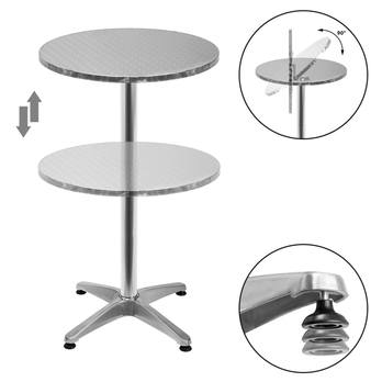 Barový stôl PLATE strieborná 1