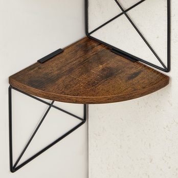 Nástenný regál PLENTY čierna/hnedá 4