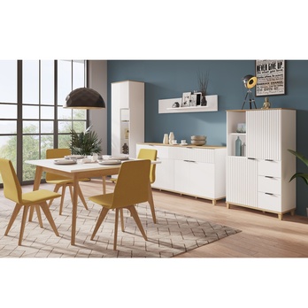 Skriňa PLISSEE PLIK02 alpská biela/dub grandson 3