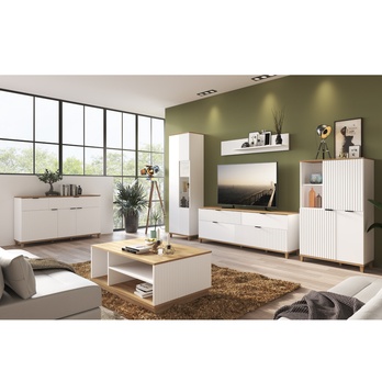 Skriňa PLISSEE PLIK04 alpská biela/dub grandson 1