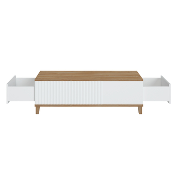 Konferenčný stolík PLISSEE PLIT01 alpská biela/dub grandson 2