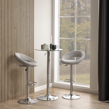 Barová stolička PLUMP 56 svetlosivá/chróm 1