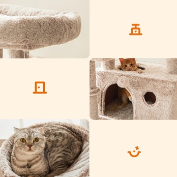 Mačacie škrabadlo PLUSH svetlohnedá 3