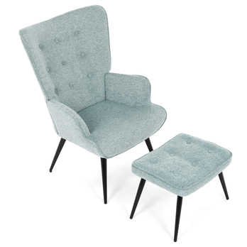 Kreslo s podnožkou POALA modrá 1