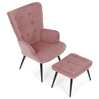 Kreslo s podnožkou POALA ružová 1