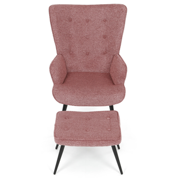 Kreslo s podnožkou POALA ružová 2