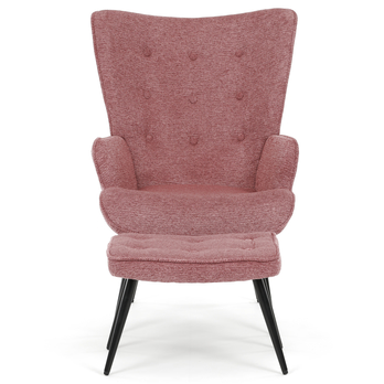 Kreslo s podnožkou POALA ružová 3