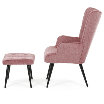 Kreslo s podnožkou POALA ružová 4