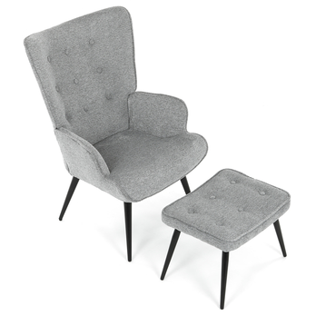 Kreslo s podnožkou POALA sivá 1