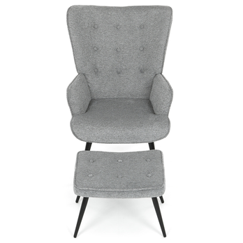 Kreslo s podnožkou POALA sivá 2