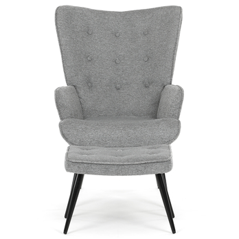 Kreslo s podnožkou POALA sivá 3