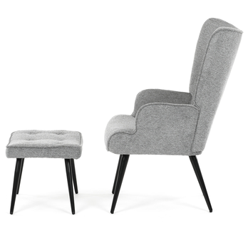 Kreslo s podnožkou POALA sivá 4