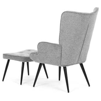 Kreslo s podnožkou POALA sivá 5