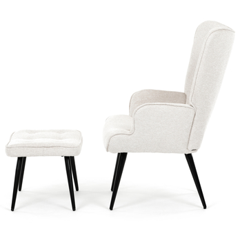 Kreslo s podnožkou POALA krémová 4