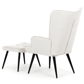 Kreslo s podnožkou POALA krémová 5