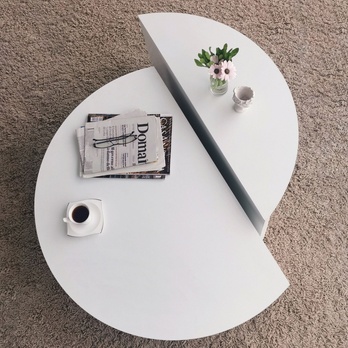 Konferenčný stolík PODIUM biela, sada 2 ks 3