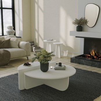 Konferenčný stolík PODIUM biela, sada 2 ks 5