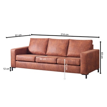 Pohovka POINT 3 hnedá/čierna 5