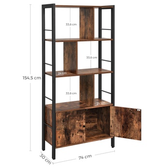 Knižnica POITIER II čierna/hnedá 9