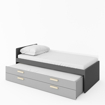 Výsuvné lôžko so zásuvkami POK 14 sivá/čierna, 80x200 cm 3
