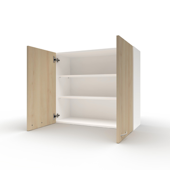 Závesná horná skrinka POLAR II buk/biela, šírka 80 cm 2
