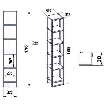 Regál na knihy  POLKA biely mramor/zlatá 2
