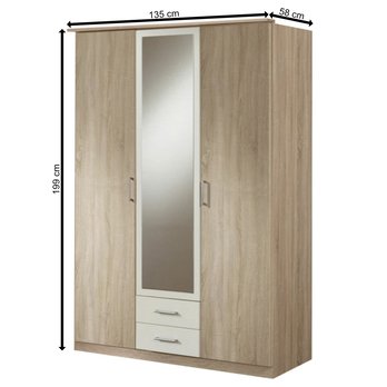 Šatníková skriňa POLO dub/alpská biela 3