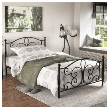 Posteľ s roštom PONOMO čierna, 120x200 cm 1