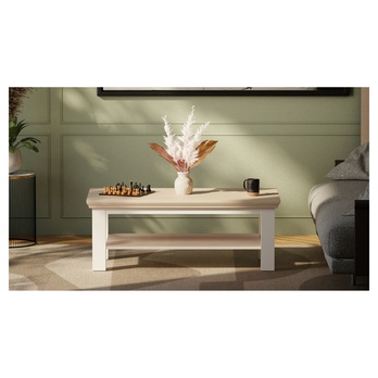 Konferenčný stolík PONTYPOOL biela/dub riva, šírka 116 cm 3