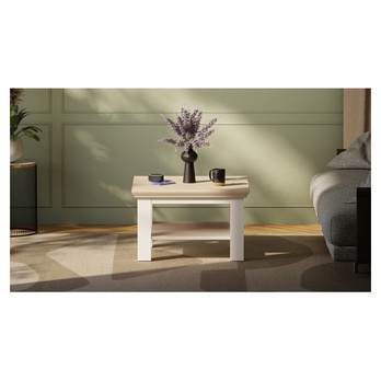 Konferenčný stolík PONTYPOOL biela/dub riva, šírka 70 cm 3