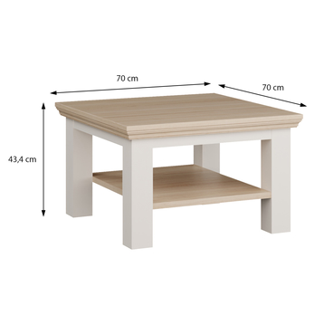 Konferenčný stolík PONTYPOOL biela/dub riva, šírka 70 cm 6