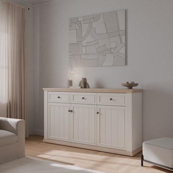Komoda PONTYPOOL biela/dub riva 1