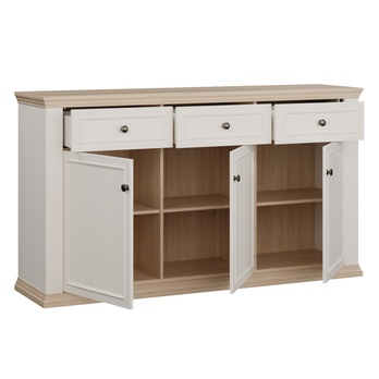 Komoda PONTYPOOL biela/dub riva 2