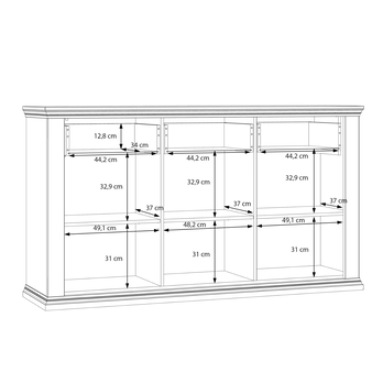 Komoda PONTYPOOL biela/dub riva 7