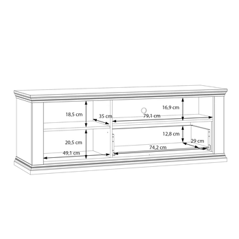 TV komoda PONTYPOOL sivá/dub mauvella, šírka 150 cm 7
