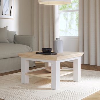 Konferenčný stolík PONTYPOOL biela/dub riva, šírka 70 cm 1