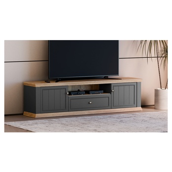 TV komoda PONTYPOOL sivá/dub mauvella, šírka 200 cm 6