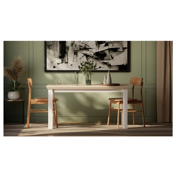 Jedálenský stôl PONTYPOOL biela/dub riva 5