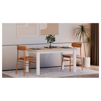 Jedálenský stôl PONTYPOOL biela/dub riva 6