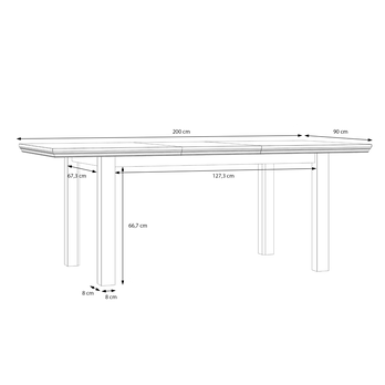 Jedálenský stôl PONTYPOOL biela/dub riva 7