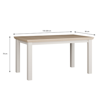 Jedálenský stôl PONTYPOOL biela/dub riva 8