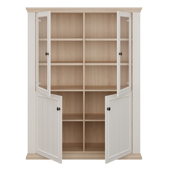 Vitrína PONTYPOOL biela/dub riva, šírka 120 cm 3