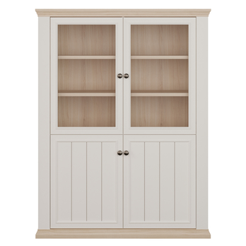 Vitrína PONTYPOOL biela/dub riva, šírka 120 cm 4