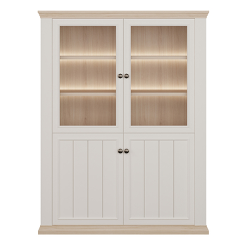 Vitrína PONTYPOOL biela/dub riva, šírka 120 cm 5