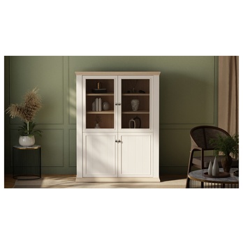 Vitrína PONTYPOOL biela/dub riva, šírka 120 cm 8