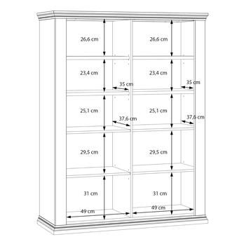 Vitrína PONTYPOOL sivá/dub mauvella, šírka 120 cm 7