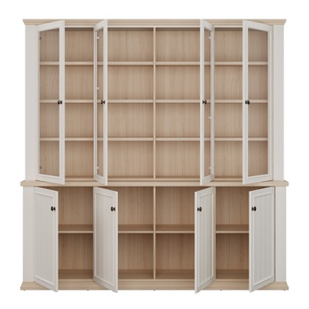 Knižnica PONTYPOOL biela/dub riva 3