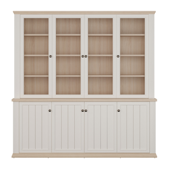 Knižnica PONTYPOOL biela/dub riva 4