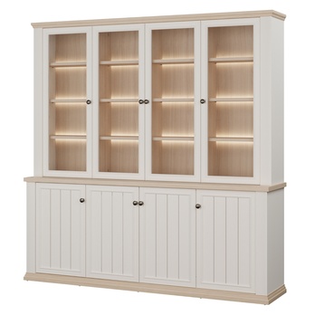 Knižnica PONTYPOOL biela/dub riva 6