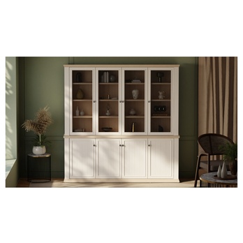 Knižnica PONTYPOOL biela/dub riva 8